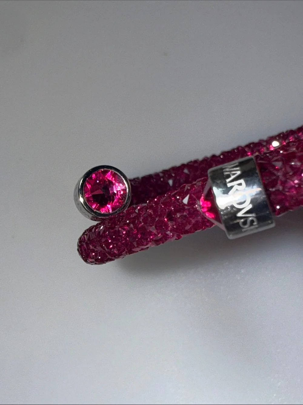 Swarovski Fuchsia Crystal Wrap Bracelet with Silver-Tone Accents